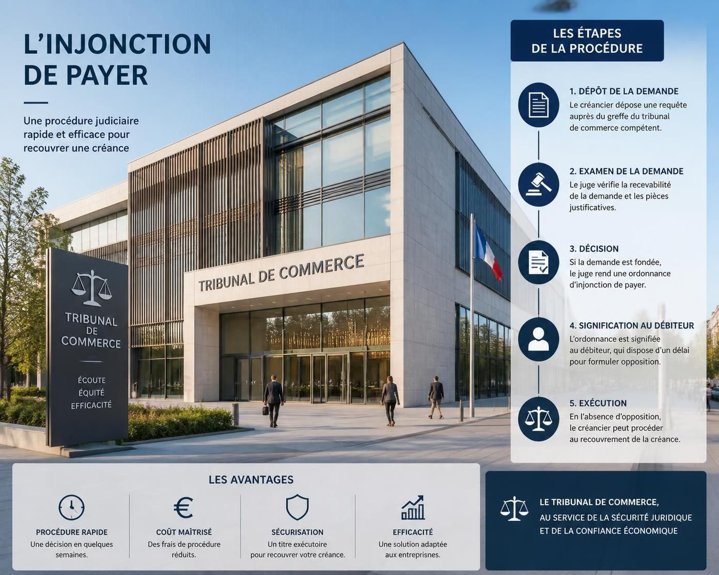 découvrez comment fonctionne l'injonction de payer au tribunal de commerce et quelles sont les étapes à suivre pour engager cette procédure de recouvrement efficace.