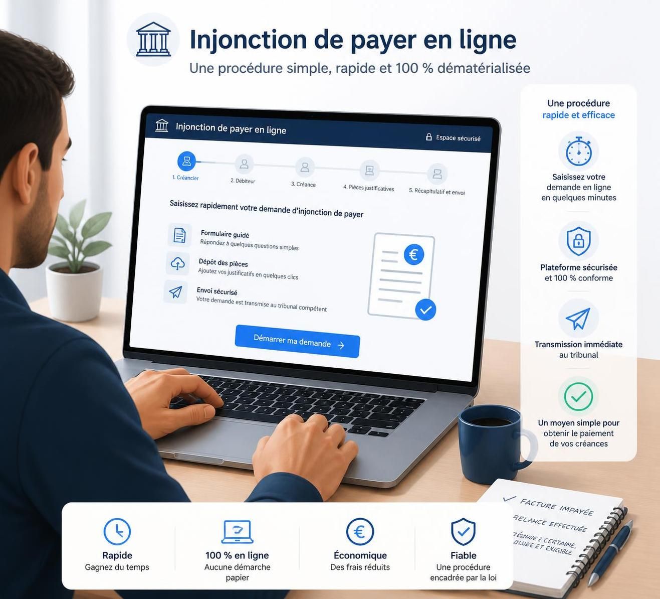 découvrez comment saisir rapidement et facilement une injonction de payer en ligne grâce à notre guide détaillé. simplifiez vos démarches juridiques dès maintenant.